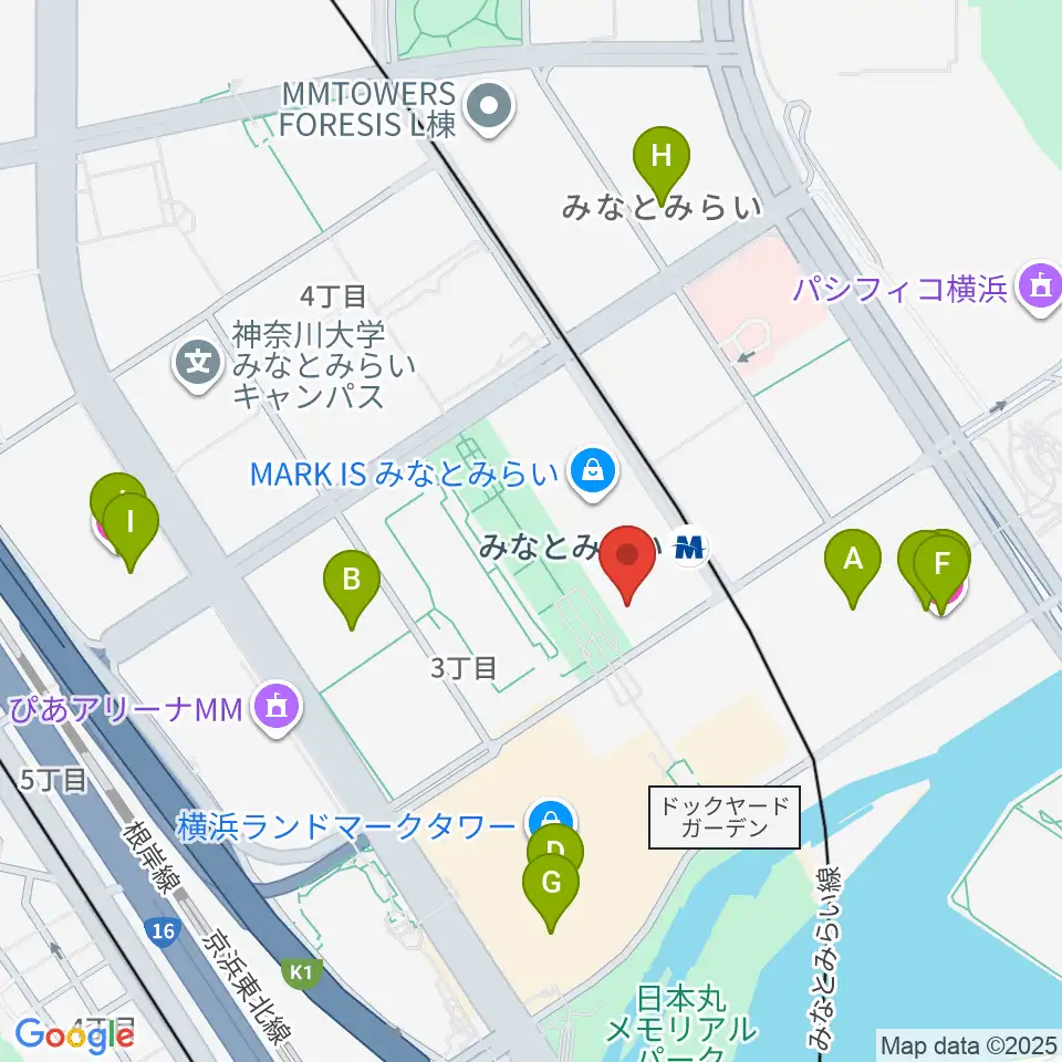 島村楽器 横浜みなとみらい店周辺のホテル一覧地図