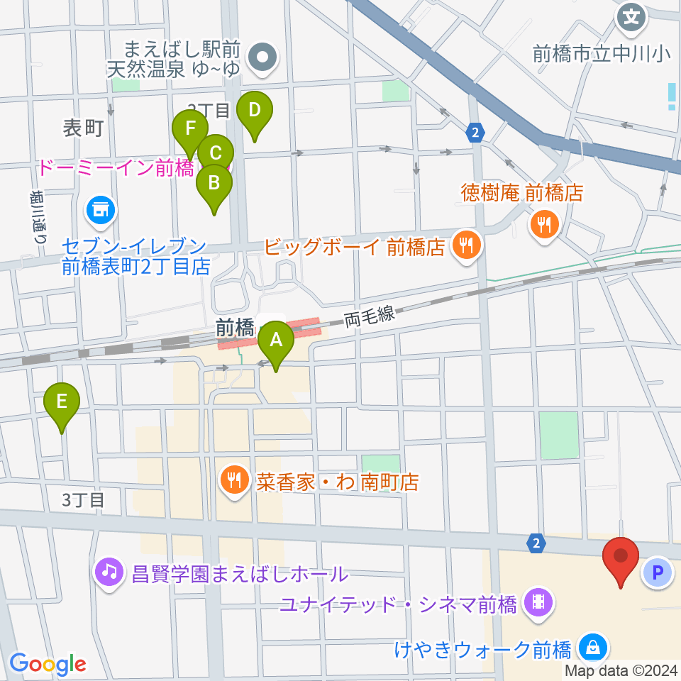 島村楽器 けやきウォーク前橋店周辺のホテル一覧地図