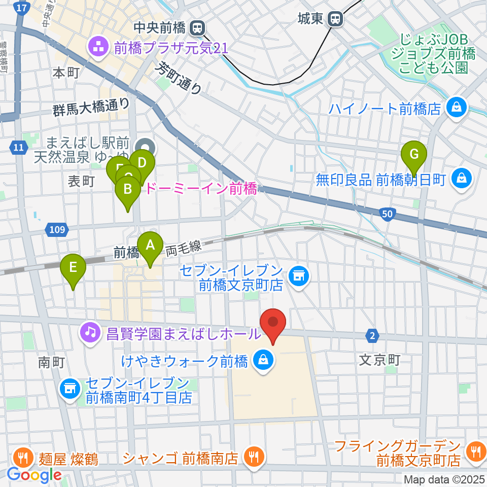 島村楽器 けやきウォーク前橋店周辺のホテル一覧地図