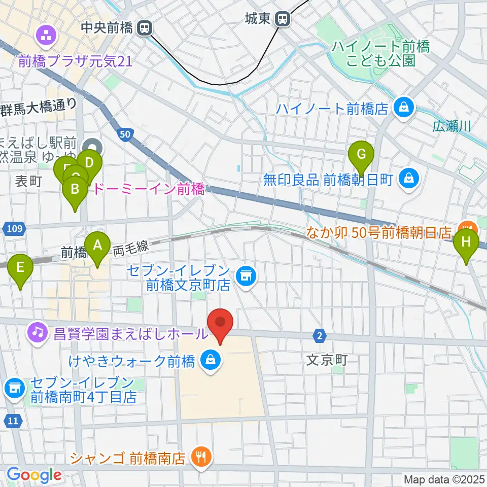 島村楽器 けやきウォーク前橋店周辺のホテル一覧地図