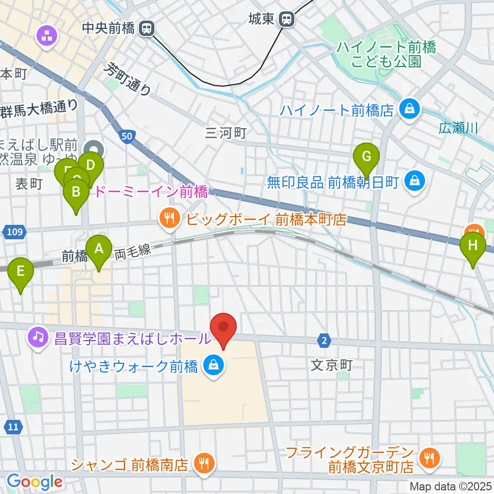 島村楽器 けやきウォーク前橋店周辺のホテル一覧地図