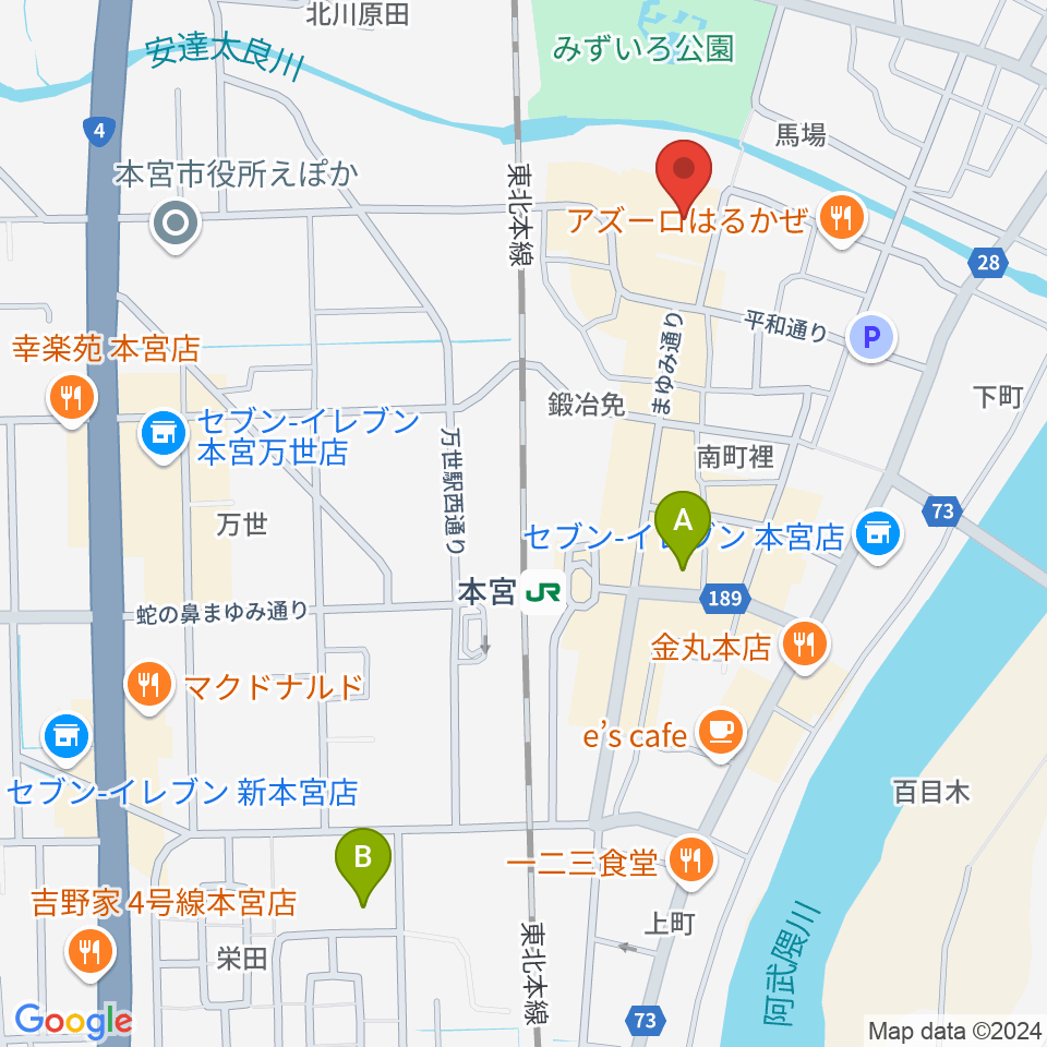 サンライズもとみや周辺のホテル一覧地図