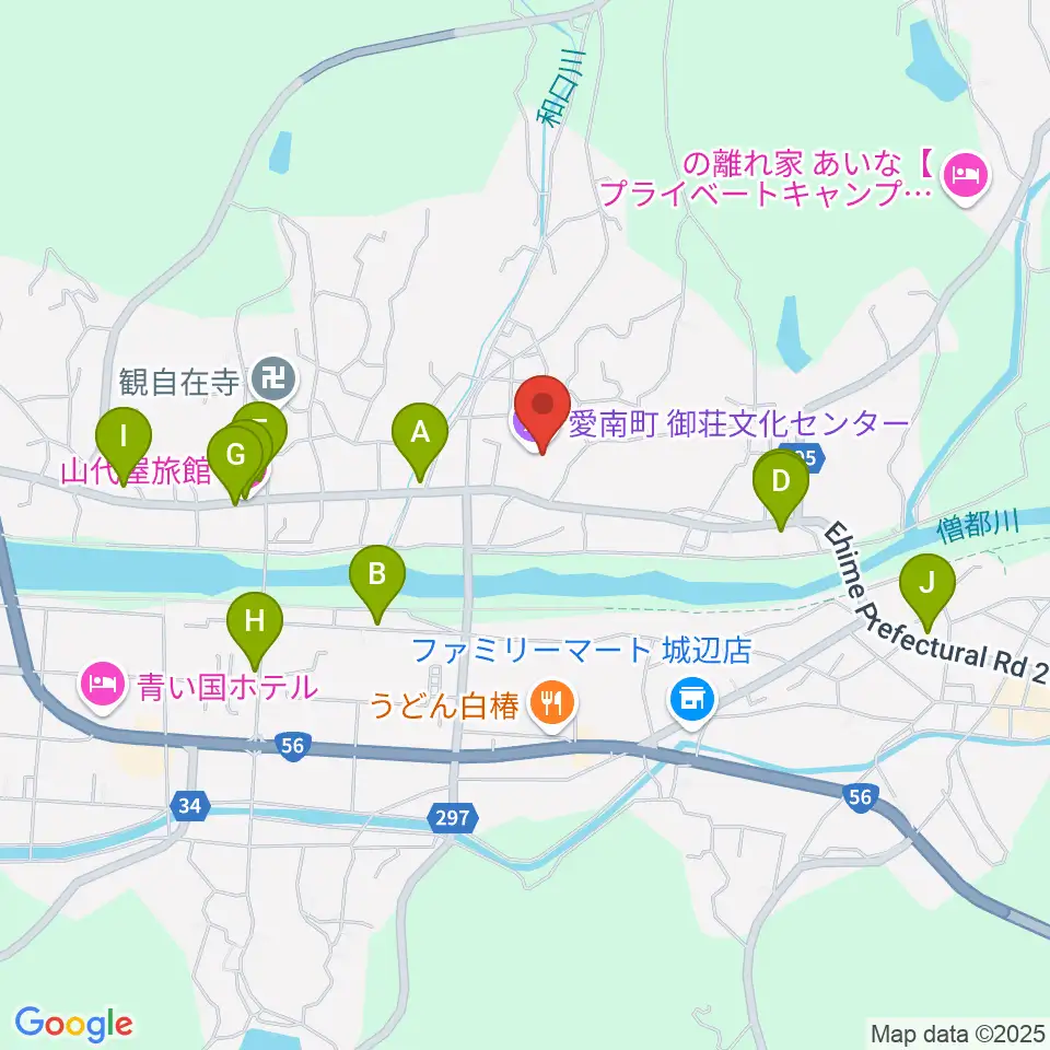 愛南町御荘文化センター周辺のホテル一覧地図