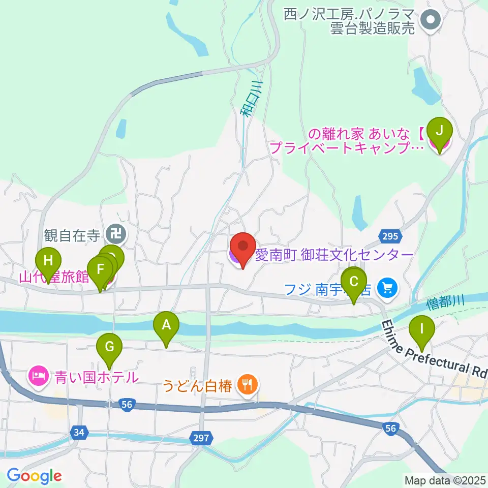 愛南町御荘文化センター周辺のホテル一覧地図