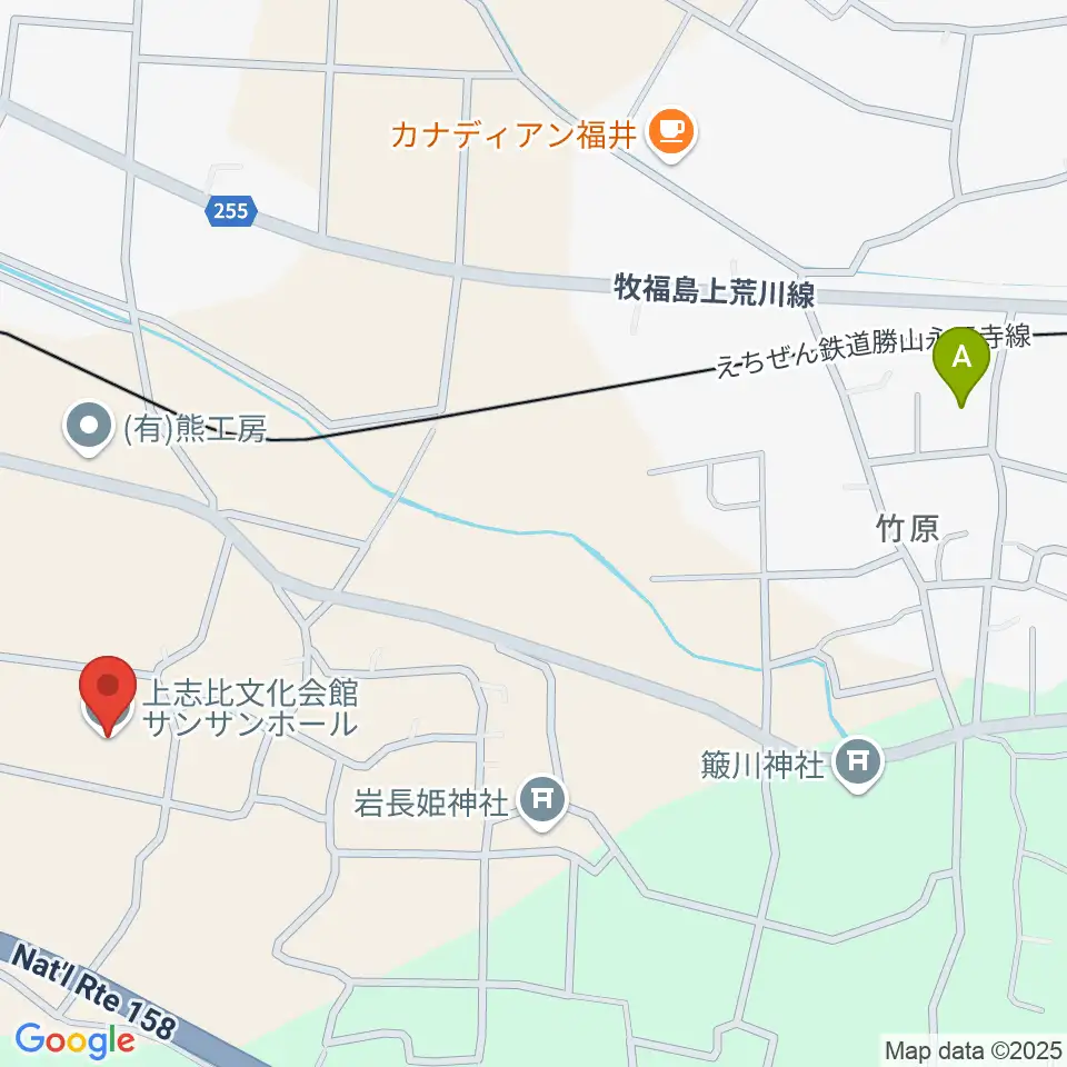 上志比文化会館サンサンホール周辺のホテル一覧地図