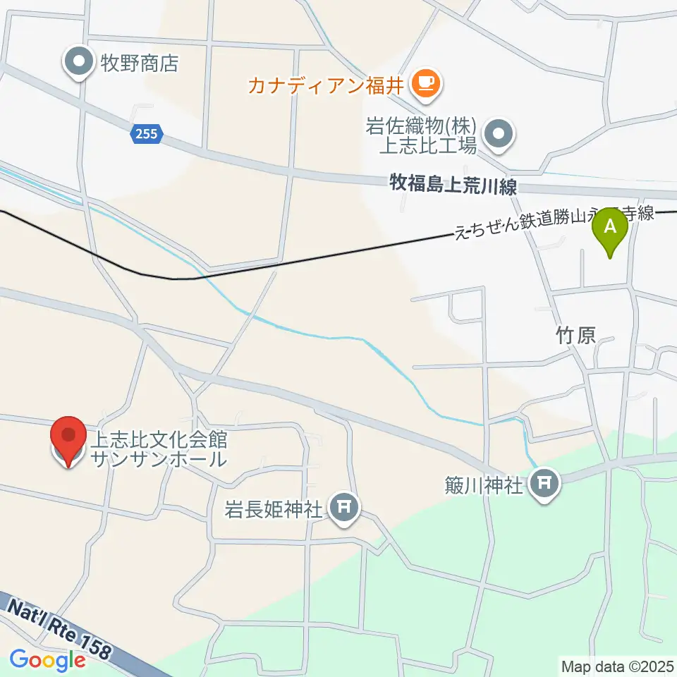 上志比文化会館サンサンホール周辺のホテル一覧地図