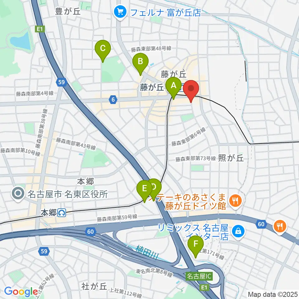 日響楽器 藤ヶ丘店周辺のホテル一覧地図