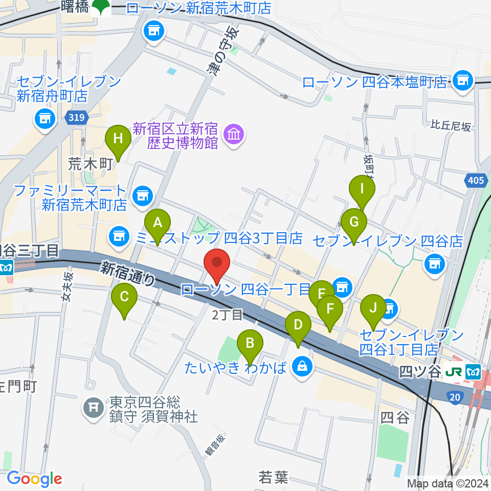 四谷アウトブレイク周辺のホテル一覧地図