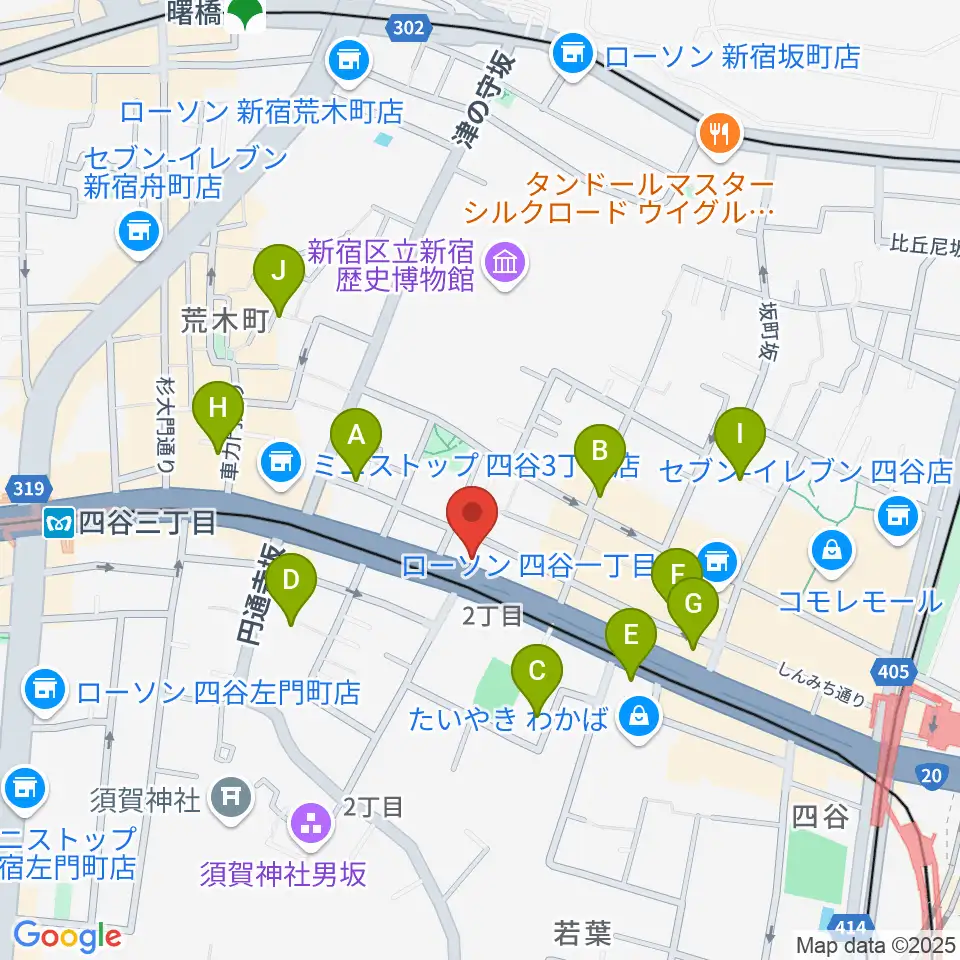 四谷アウトブレイク周辺のホテル一覧地図
