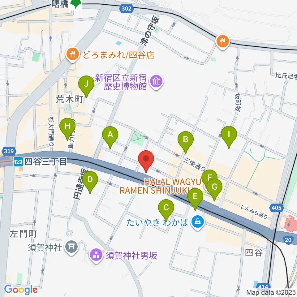 四谷アウトブレイク周辺のホテル一覧地図