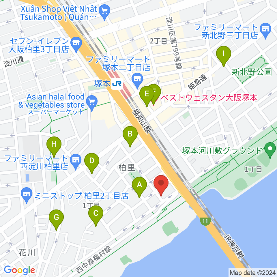 スタジオライラックレインボーズ周辺のホテル一覧地図