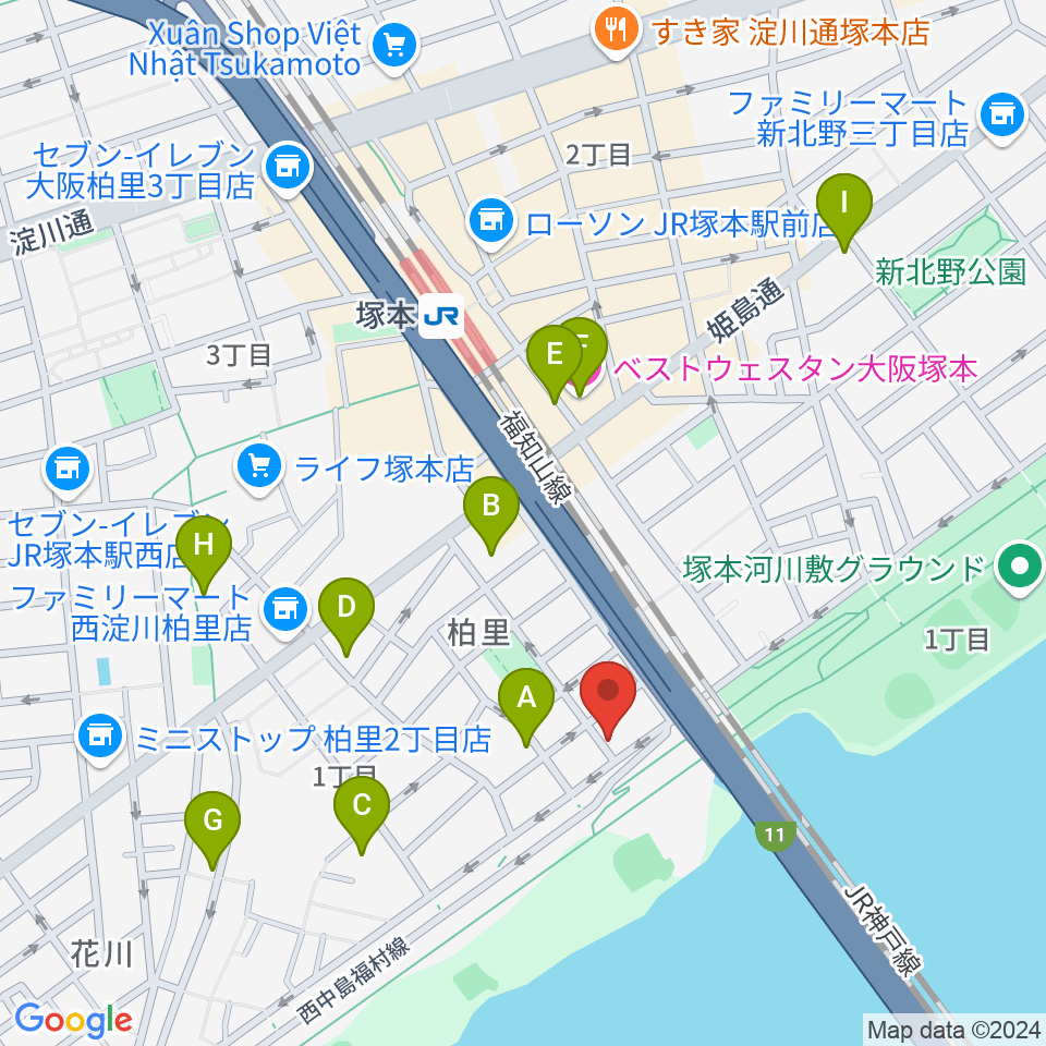 スタジオライラックレインボーズ周辺のホテル一覧地図