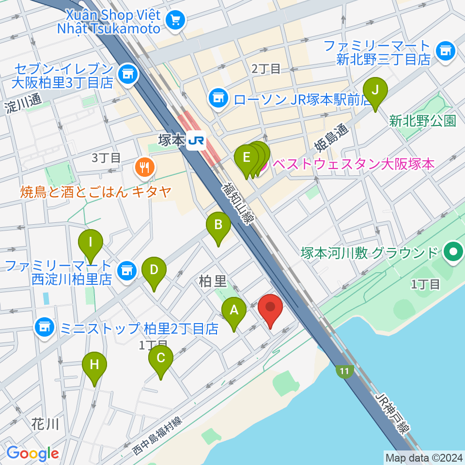 スタジオライラックレインボーズ周辺のホテル一覧地図