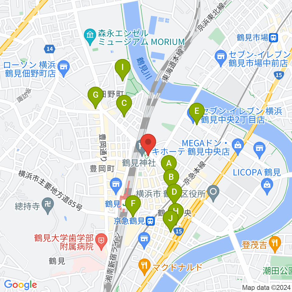 鶴見ラバーソウル周辺のホテル一覧地図