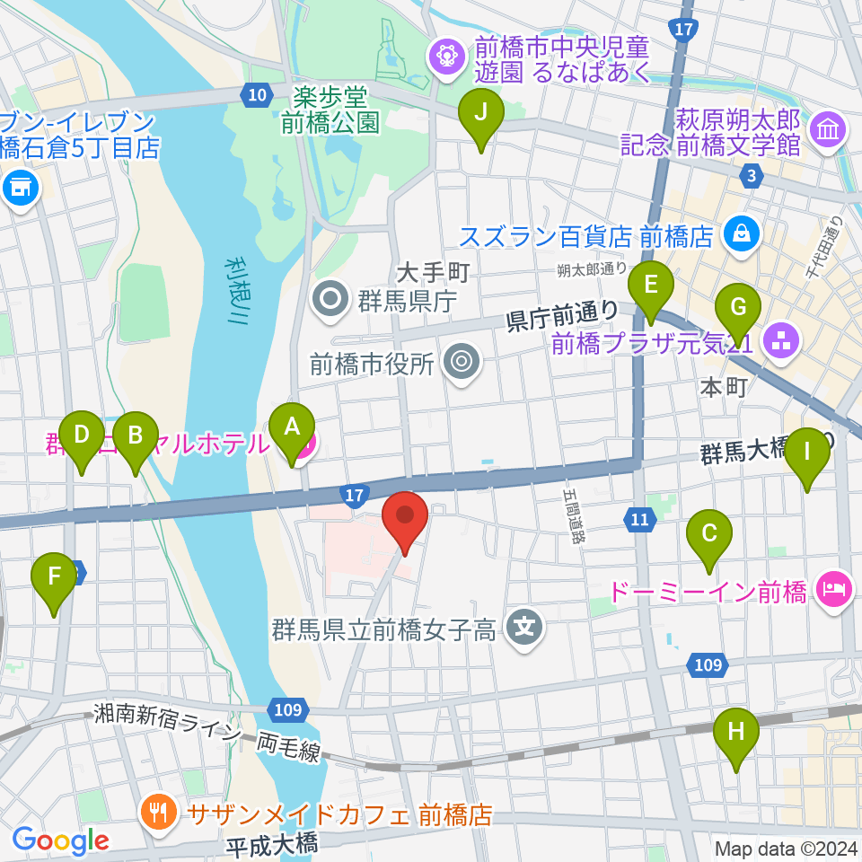 白くまレコード周辺のホテル一覧地図