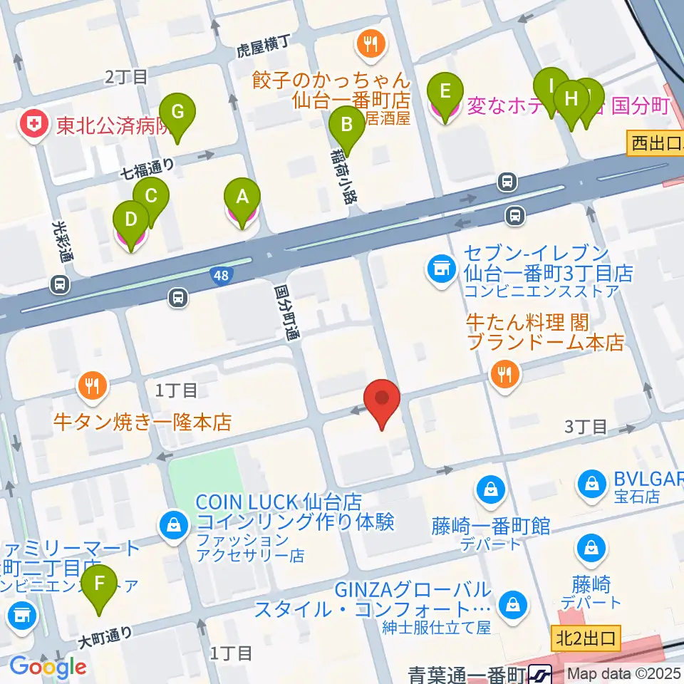 スタジオAmmy周辺のホテル一覧地図