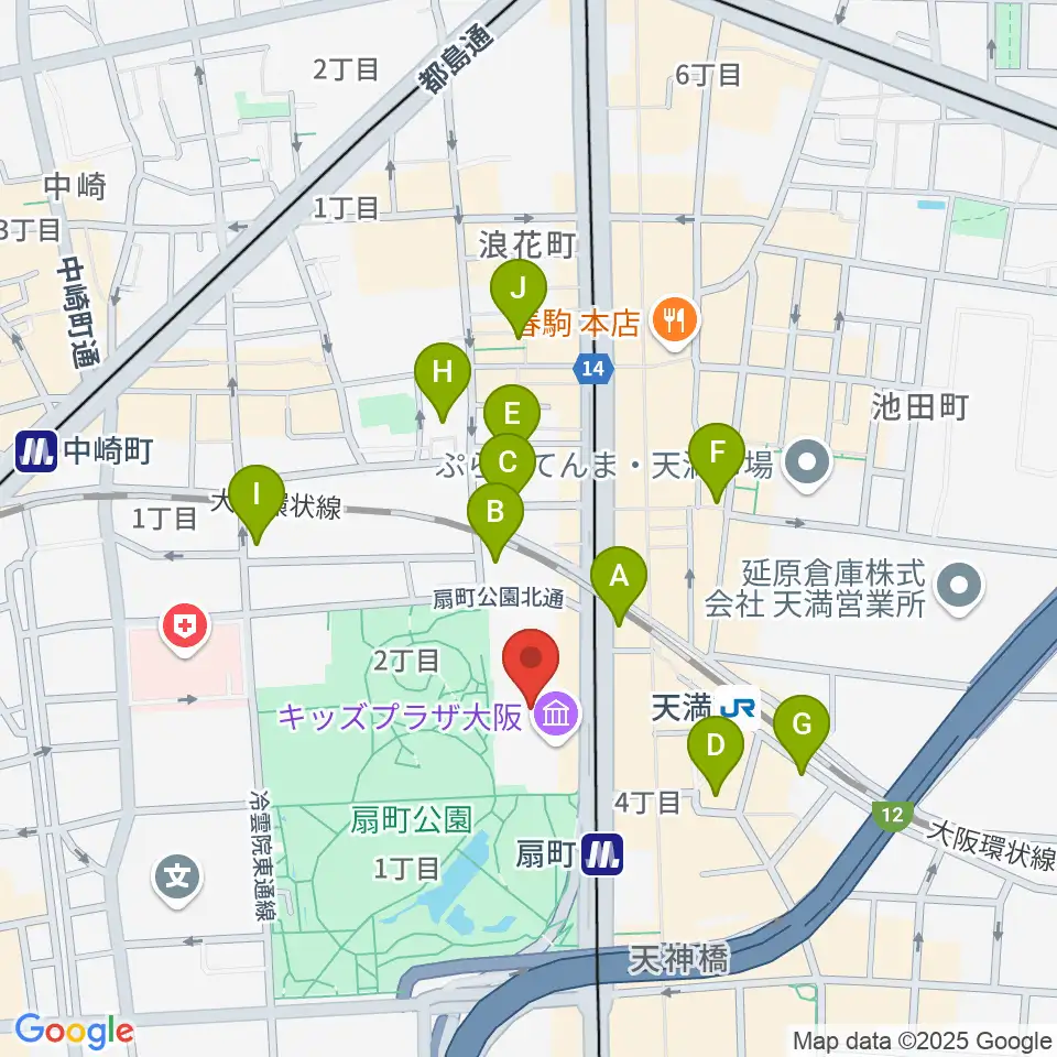 カンテレ扇町スクエア周辺のホテル一覧地図