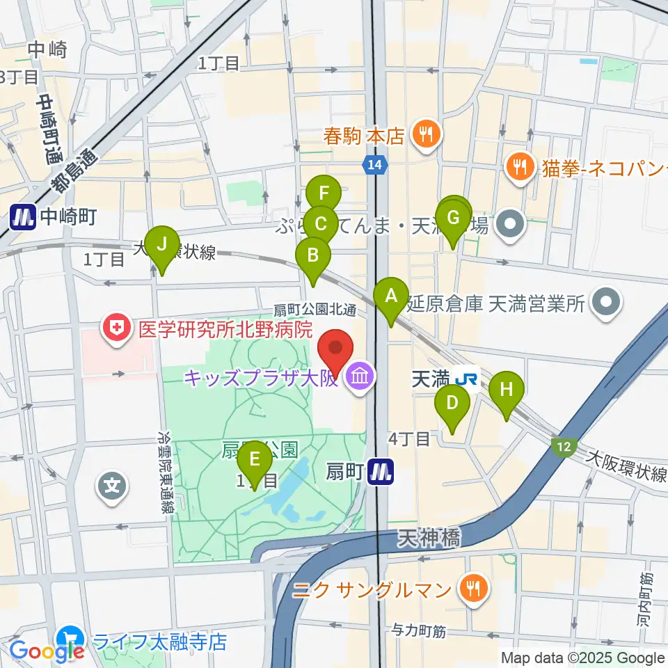 カンテレ扇町スクエア周辺のホテル一覧地図