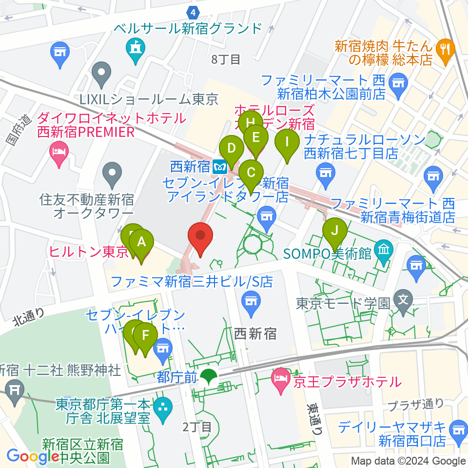 新宿ReNY周辺のホテル一覧地図
