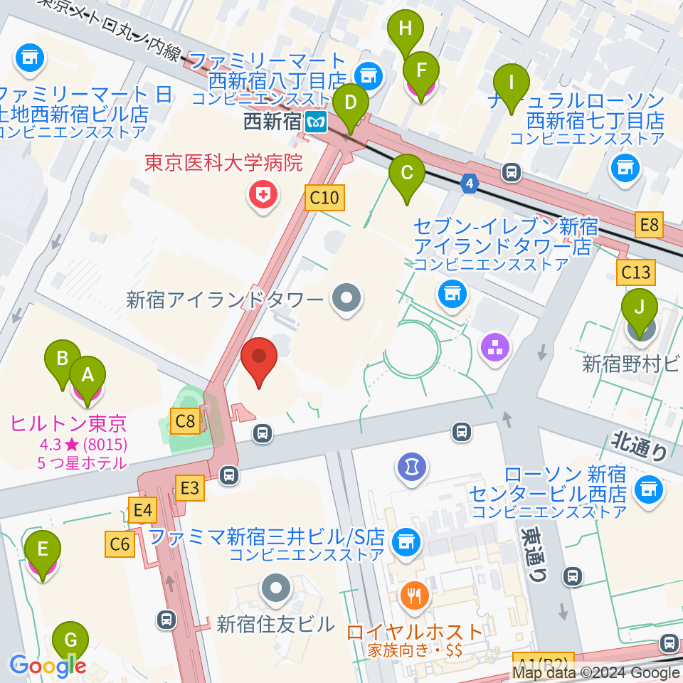 新宿ReNY周辺のホテル一覧地図