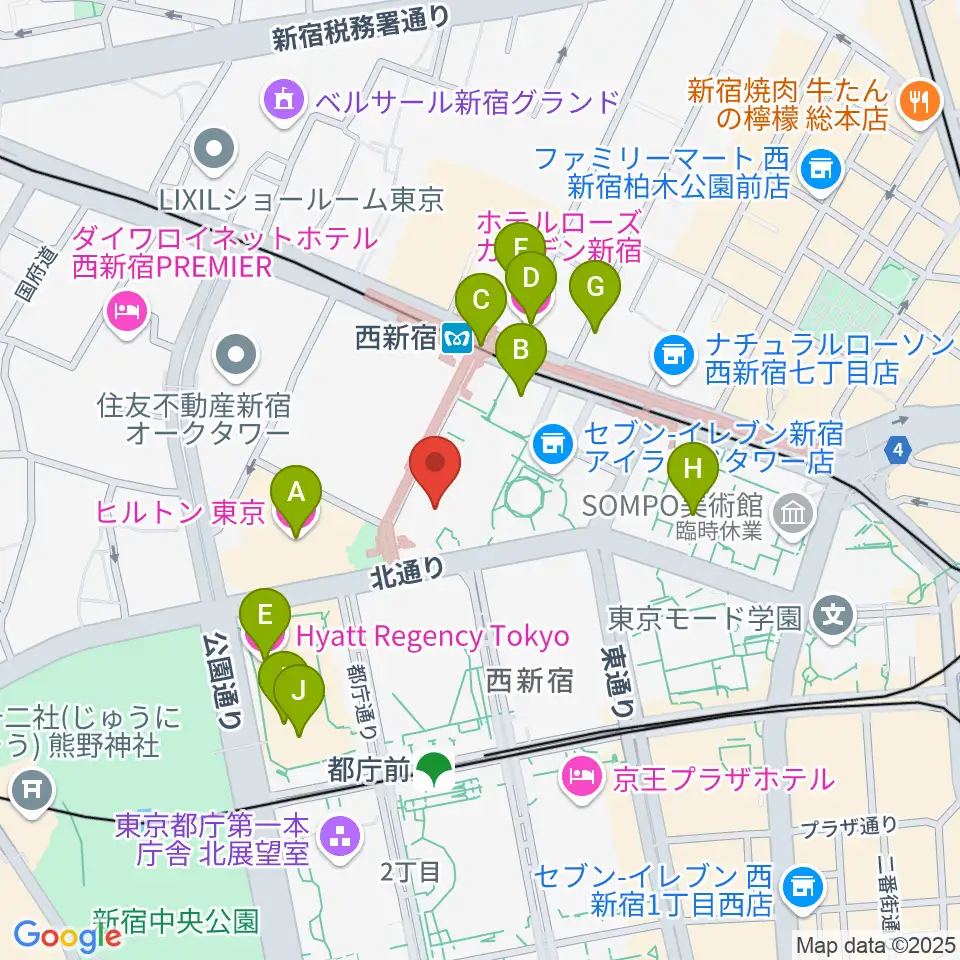 新宿ReNY周辺のホテル一覧地図