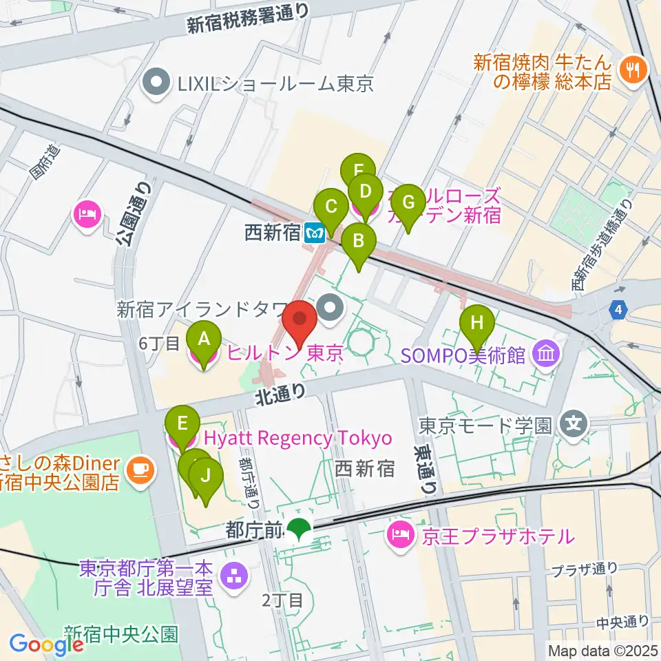 新宿ReNY周辺のホテル一覧地図