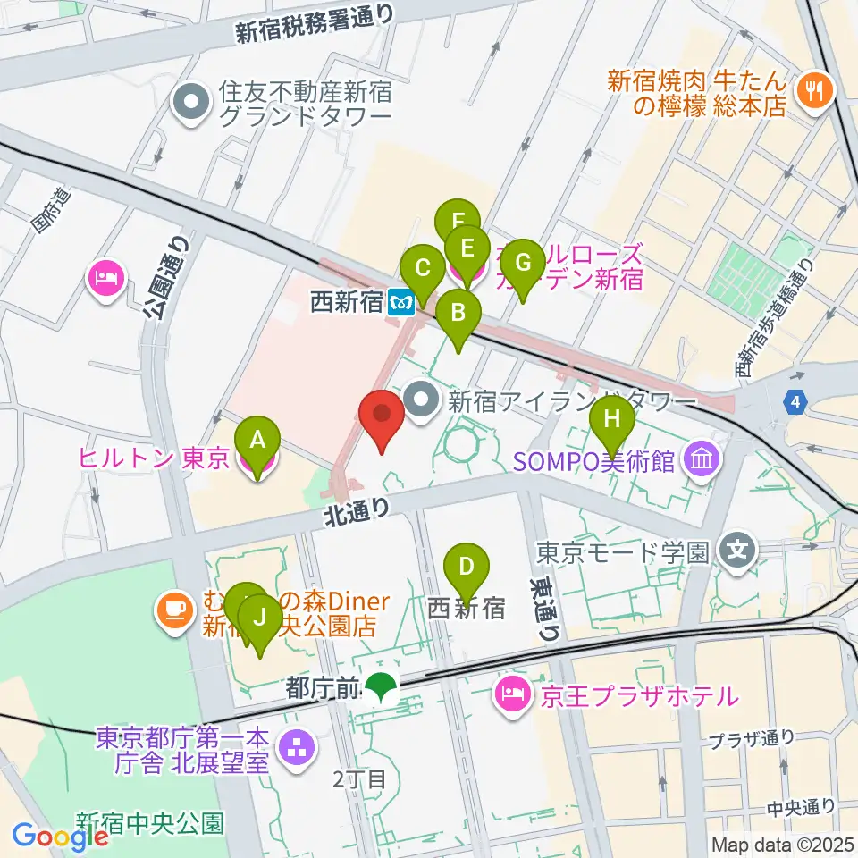 新宿ReNY周辺のホテル一覧地図