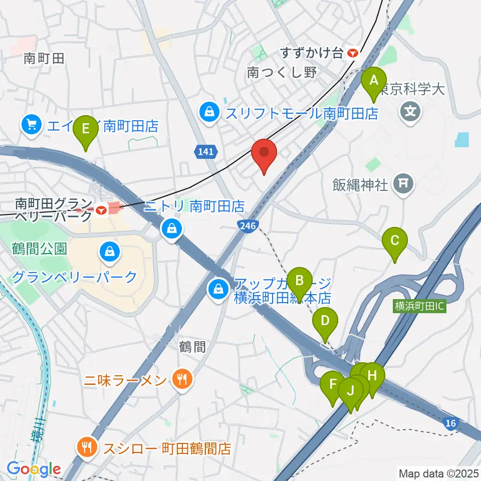 丸山ギター教室周辺のホテル一覧地図