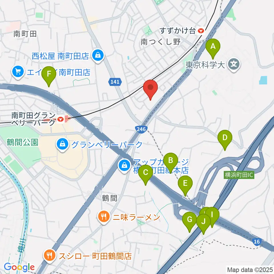 丸山ギター教室周辺のホテル一覧地図