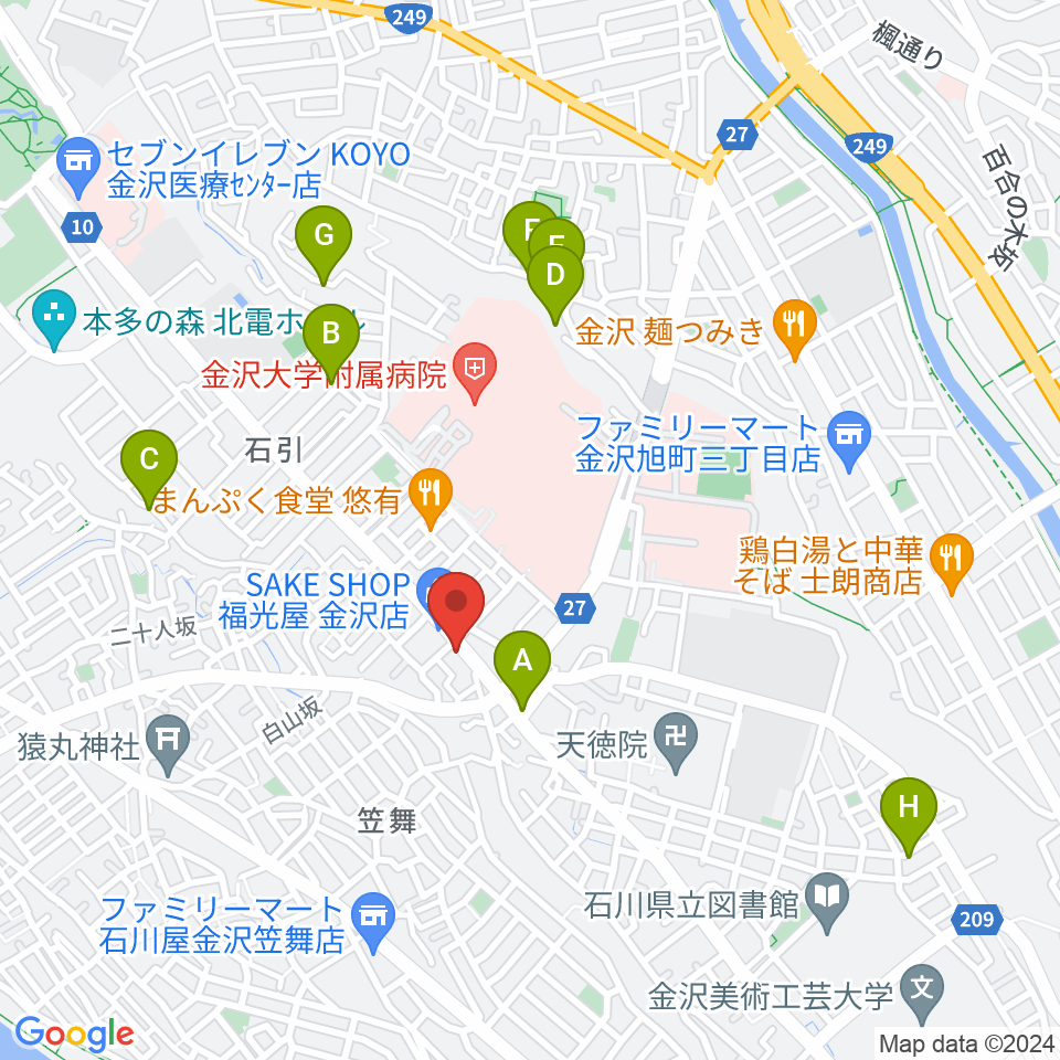金沢etc.link周辺のホテル一覧地図