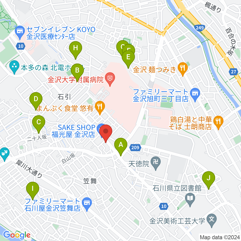 金沢etc.link周辺のホテル一覧地図