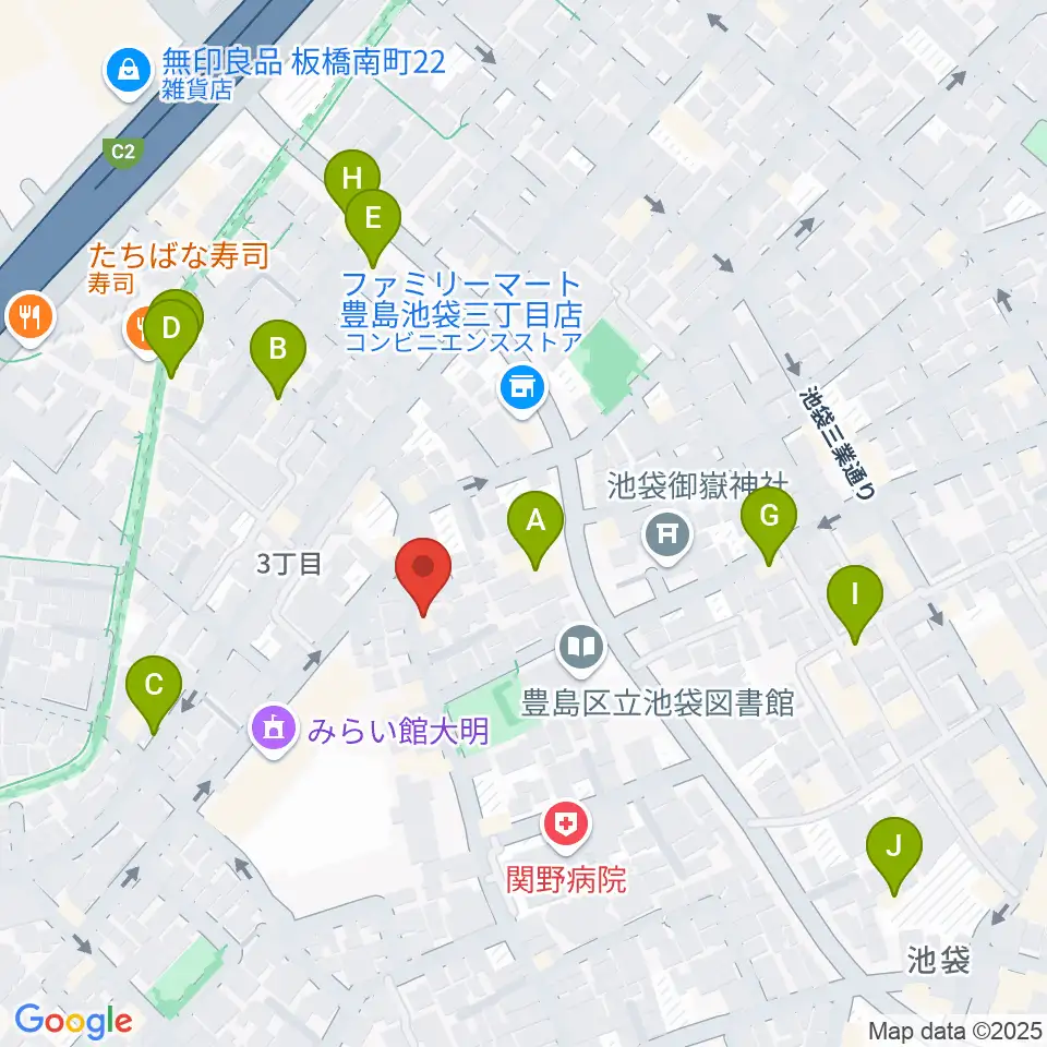 池袋ビッグバンボックス周辺のホテル一覧地図