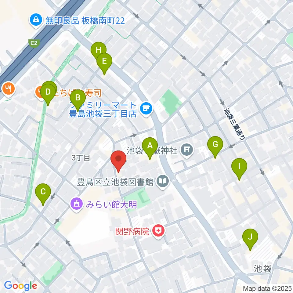 池袋ビッグバンボックス周辺のホテル一覧地図