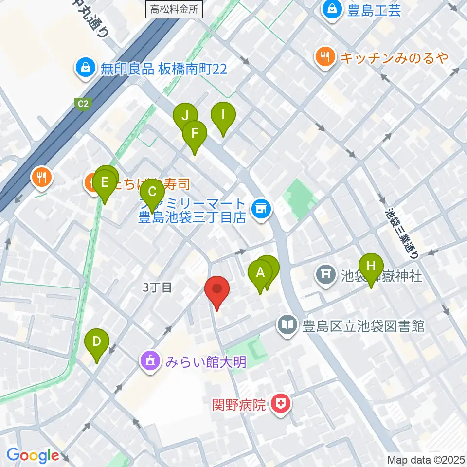 池袋ビッグバンボックス周辺のホテル一覧地図
