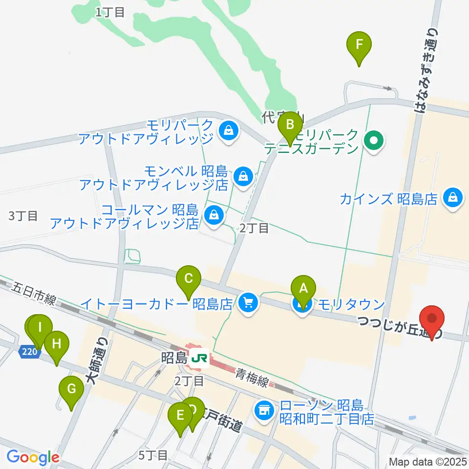 FOSTERホール 昭島市民会館周辺のホテル一覧地図