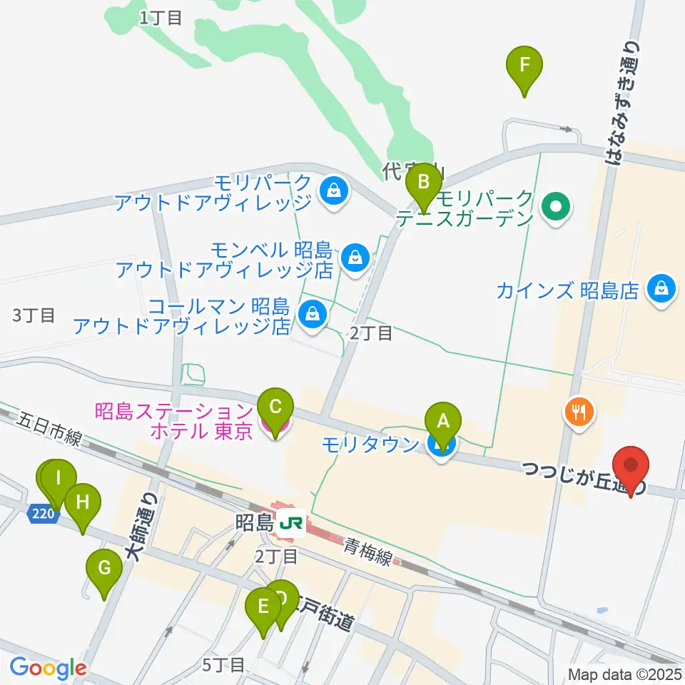 FOSTERホール 昭島市民会館周辺のホテル一覧地図