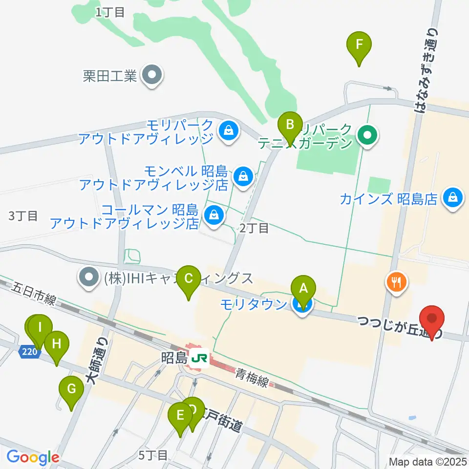 FOSTERホール 昭島市民会館周辺のホテル一覧地図