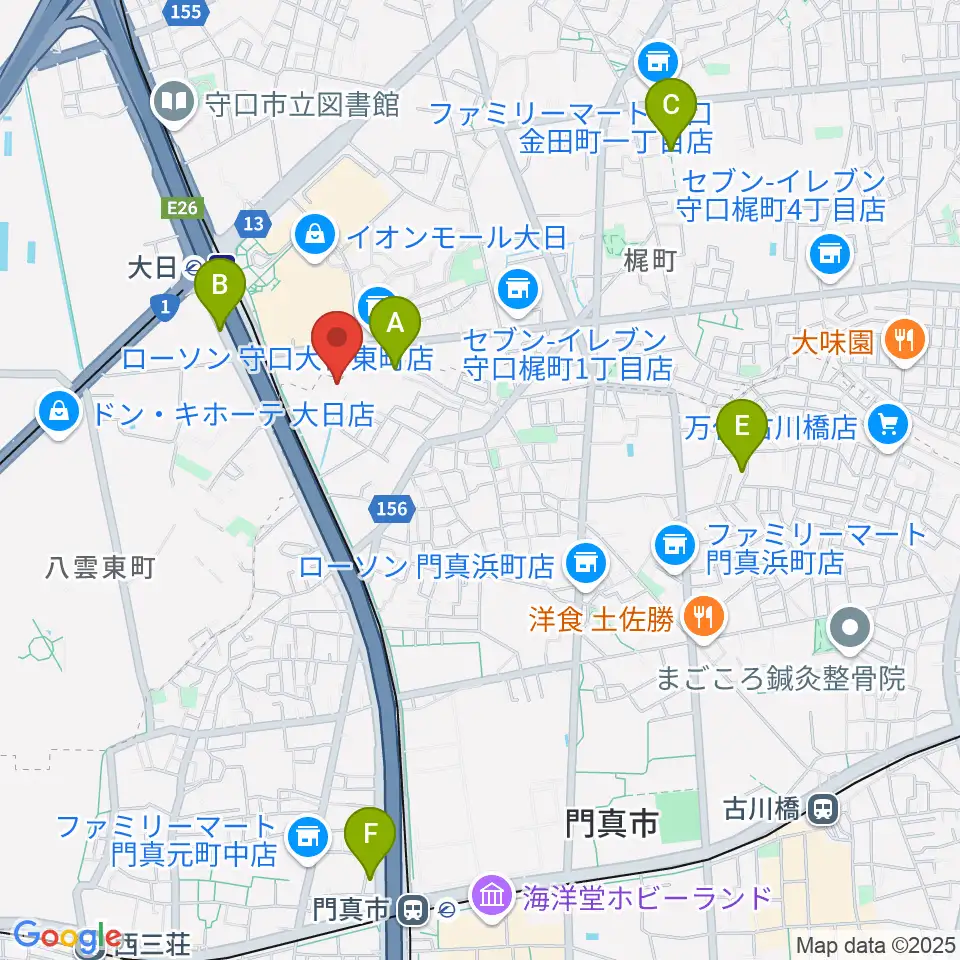 大東楽器ヤマハピアノストア周辺のホテル一覧地図