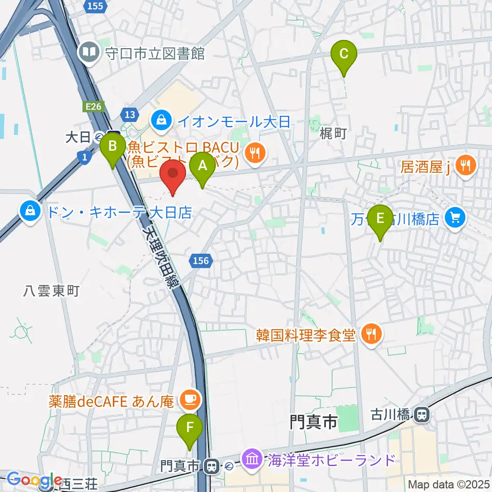 大東楽器ヤマハピアノストア周辺のホテル一覧地図