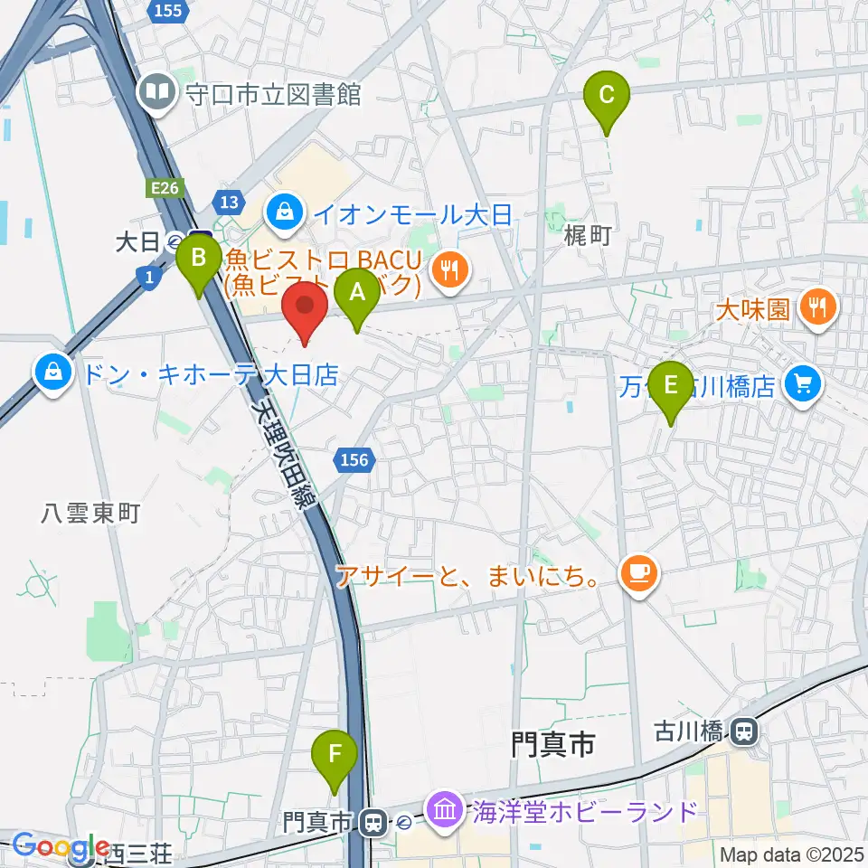 大東楽器ヤマハピアノストア周辺のホテル一覧地図