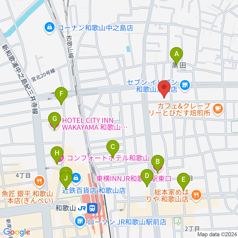 -chabana-サクソフォーン教室周辺のホテル一覧地図