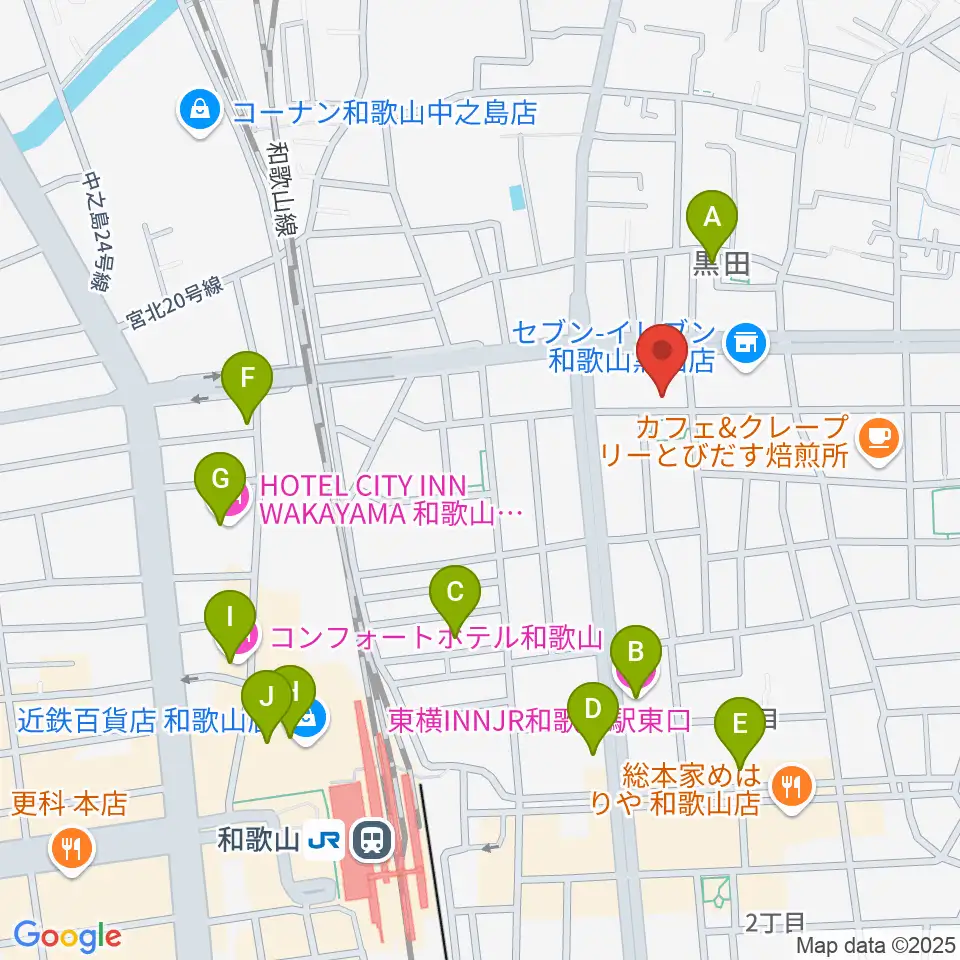 -chabana-サクソフォーン教室周辺のホテル一覧地図