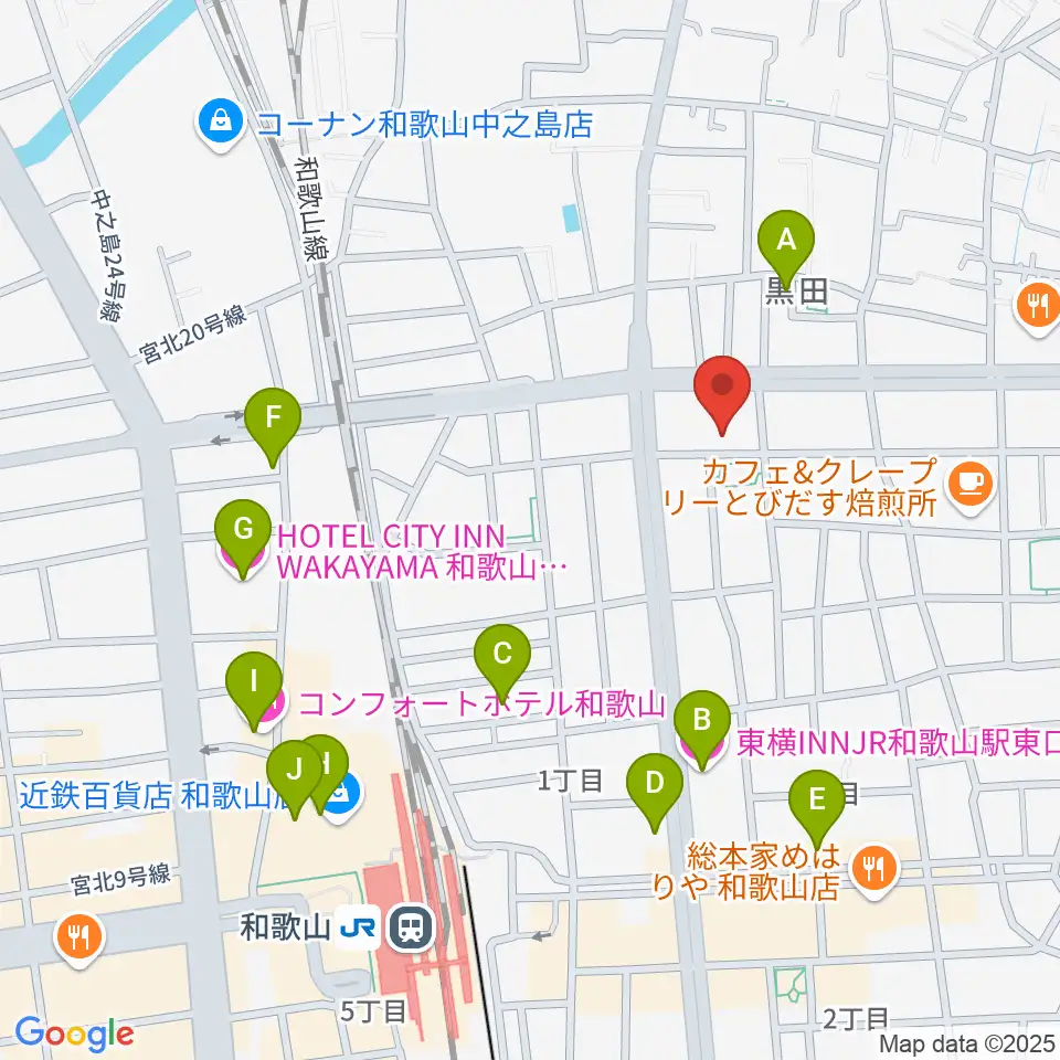 chanabaサクソフォーン教室周辺のホテル一覧地図