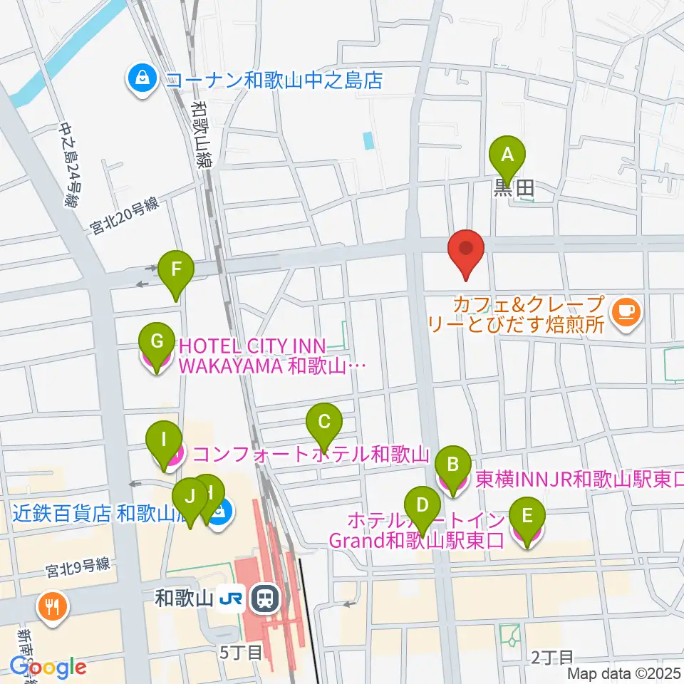 chanabaサクソフォーン教室周辺のホテル一覧地図