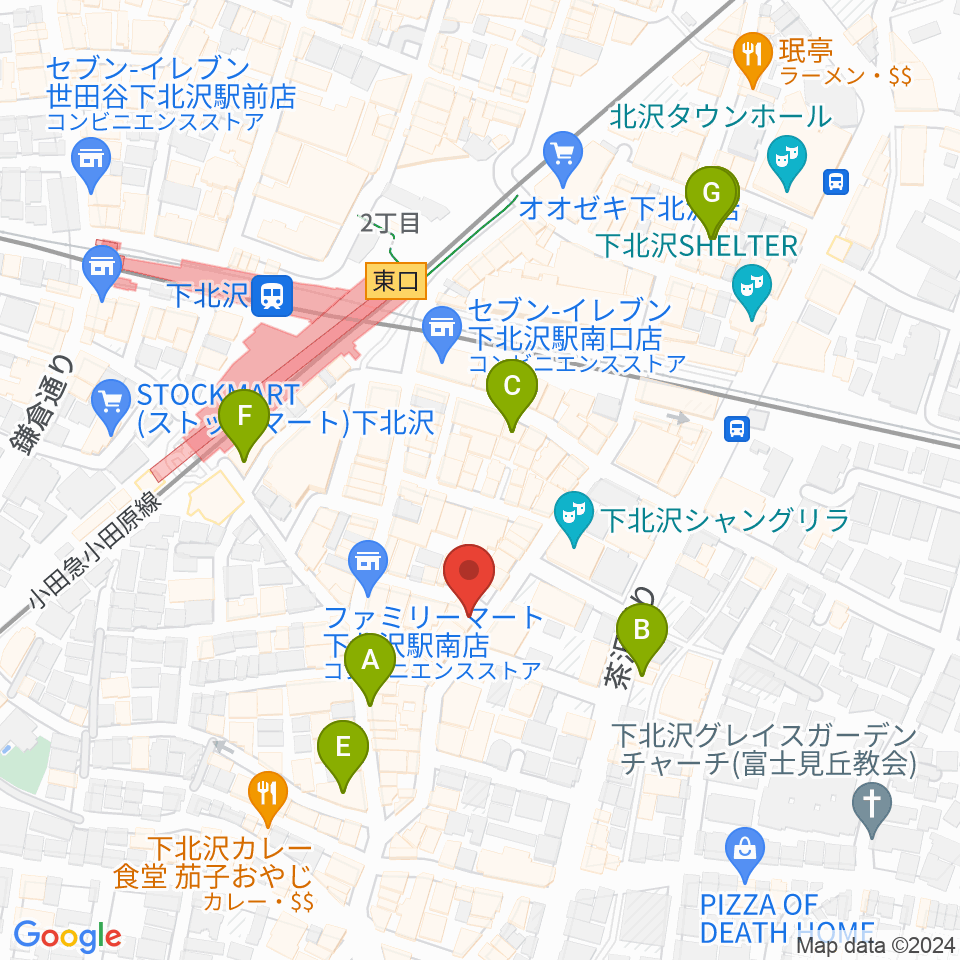 下北沢WAVER周辺のホテル一覧地図