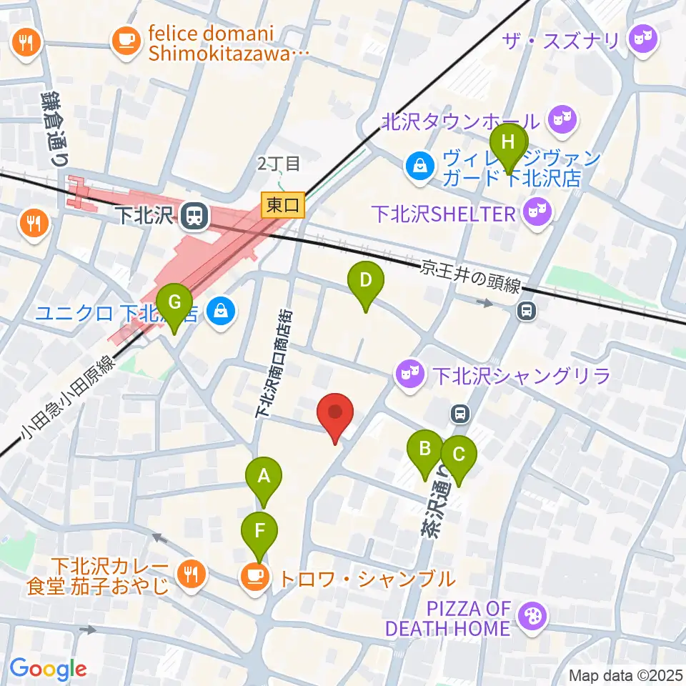 下北沢WAVER周辺のホテル一覧地図