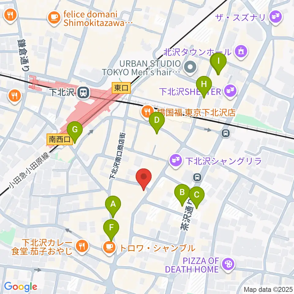 下北沢WAVER周辺のホテル一覧地図