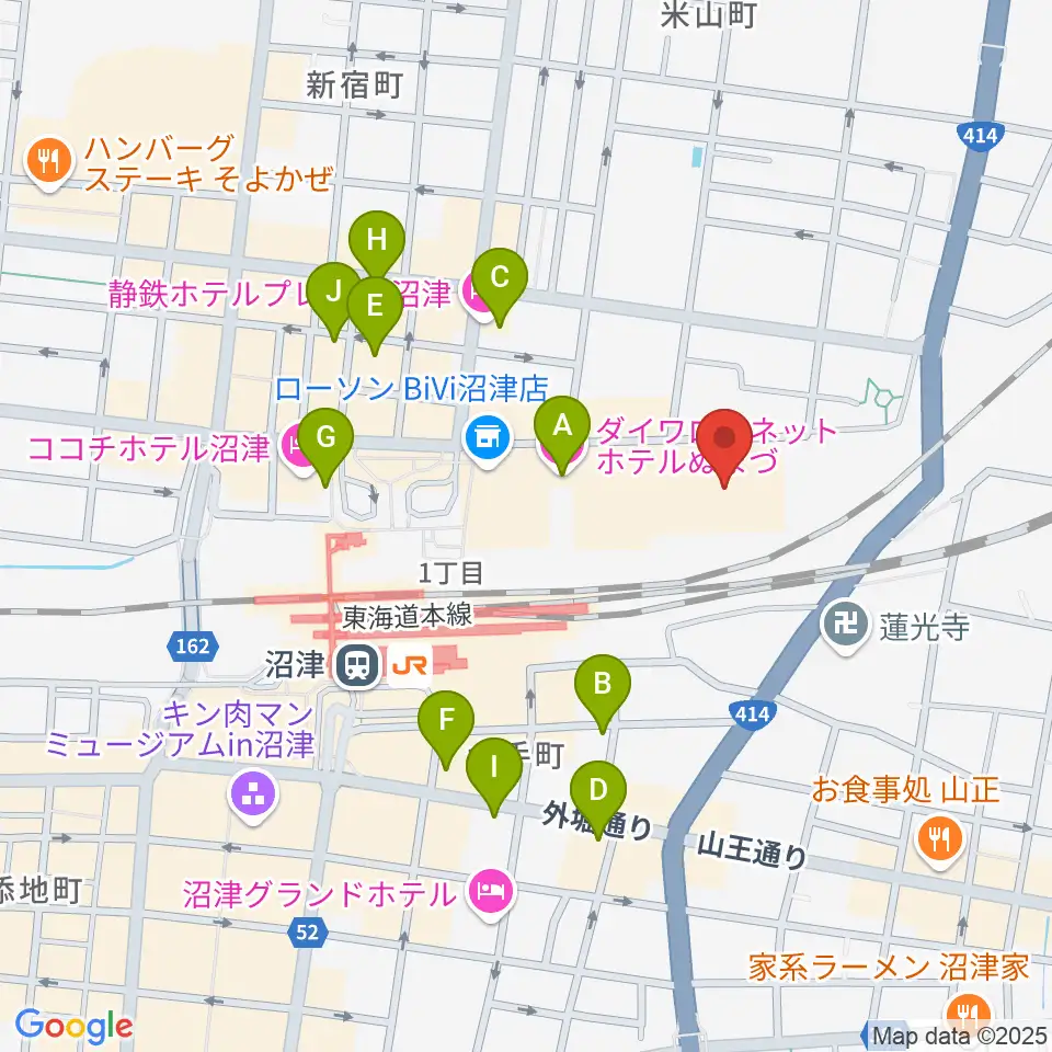 プラサヴェルデ・キラメッセぬまづ周辺のホテル一覧地図