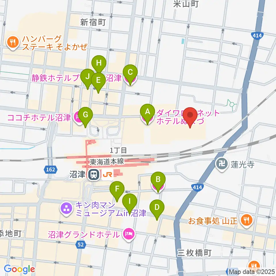 プラサヴェルデ・キラメッセぬまづ周辺のホテル一覧地図
