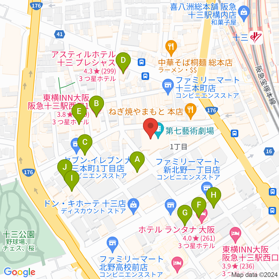 Studio246 JUSO周辺のホテル一覧地図